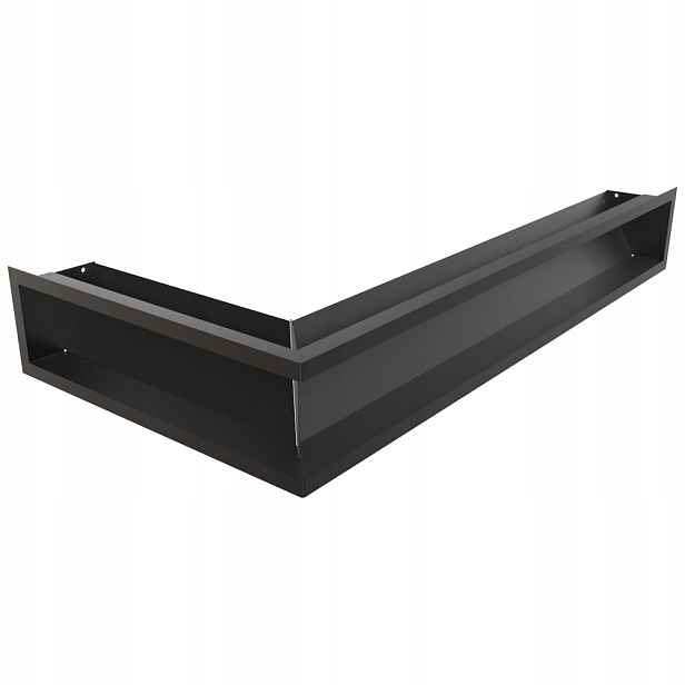 Ventilační mřížka do krbu Luft rohová pravá 40x80x12 černá Slim