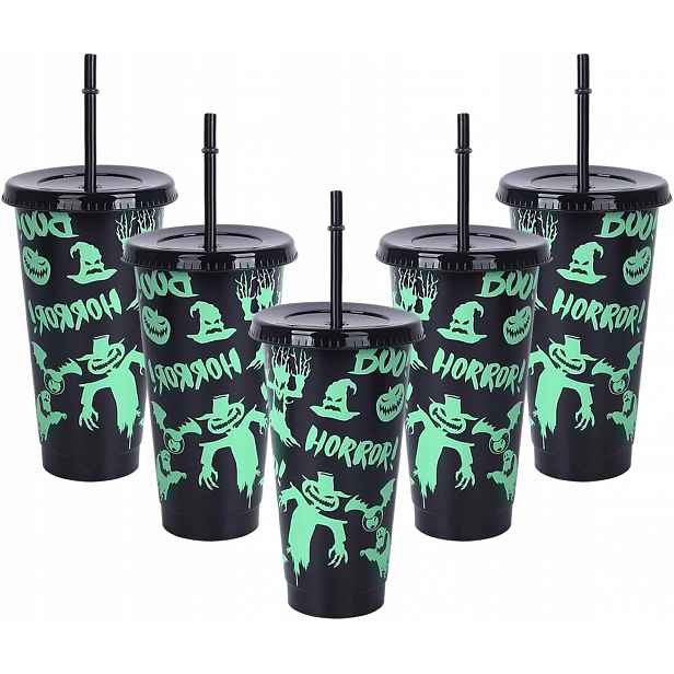5 ks hrnků na Halloween, 710 ml, měnící barvu