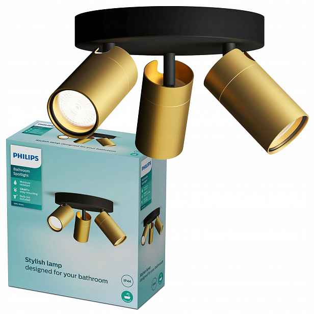 Stropní Svítidlo do koupelny IP44 3x GU10 Stropní Svítidlo Reflektor Spot Idris Philips