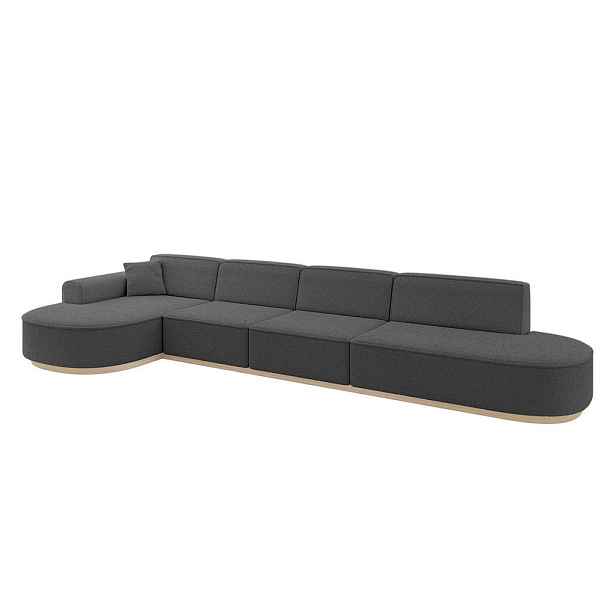 ALTDECOR ROHOVÁ SEDAČKA s otomanem, levá MARI-L3-v1 413x171x83 Šedá Buklé