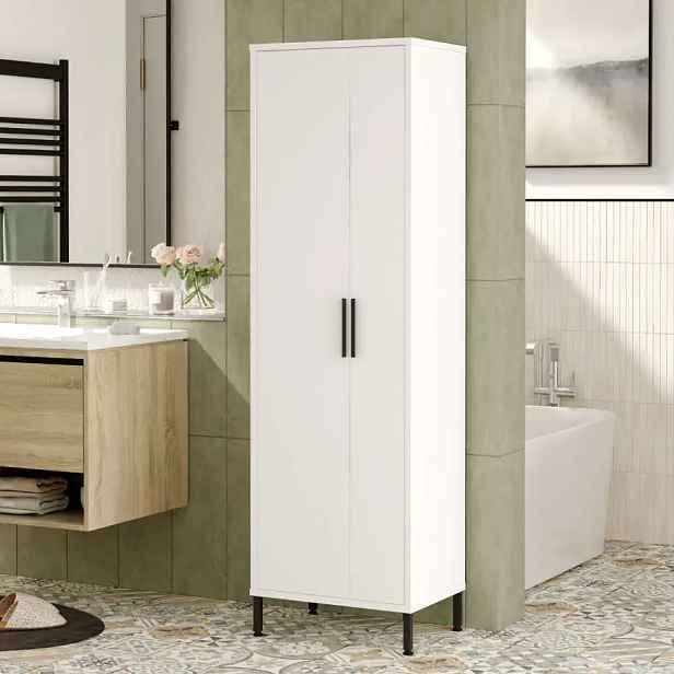 Casarredo Vysoká koupelnová skříň LANAP – bílá