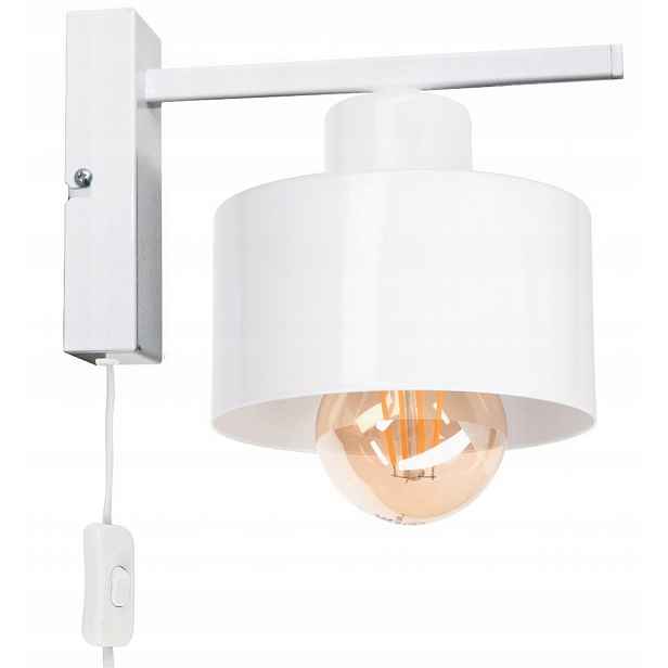 Nástěnná lampa Loft s kabelem vypínačem, bílá, nástěnná lampa