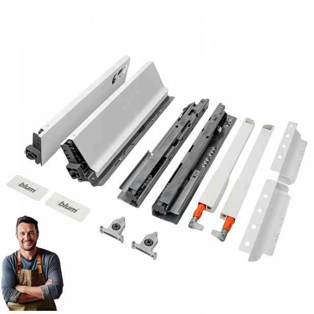 Šuplík Blum Tandembox Antaro 300 mm Střední 167 mm Nosnost 35 kg Bílá