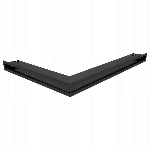 Ventilační mřížka do krbu Luft rohová pravá 54,7x76,6x6 černá