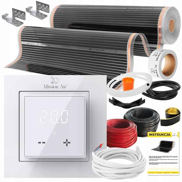 Set Mission Air Fólie Vyhřívací Podložka Infračervená 100 cm I 16 m² 160 W/m² Ptc