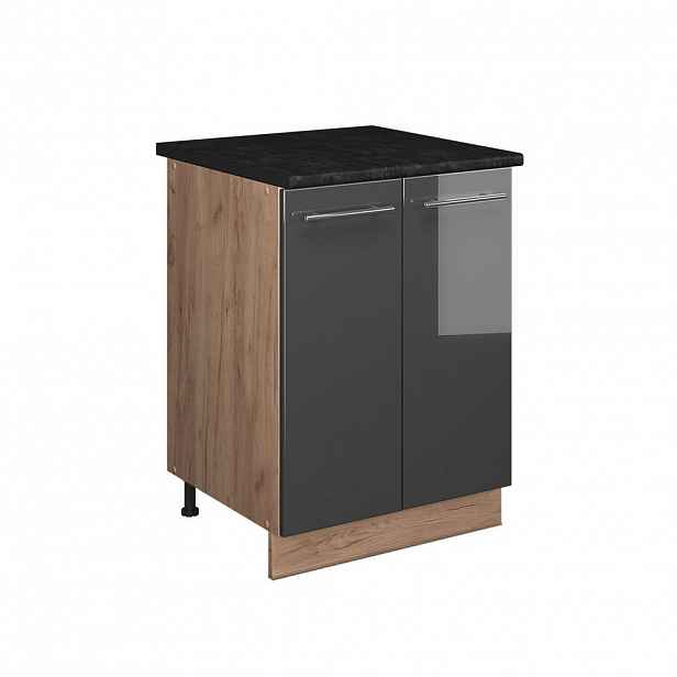 Vicco SKŘÍŇKA POD DŘEZ Fame-Line, Antracitový vysoký lesk/Zlatý mocný dub, 60 cm