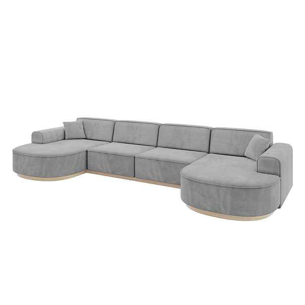 ALTDECOR SEDACÍ SOUPRAVA ve tvaru U MARI-U2-v1 388x171x83 Šedá Velur