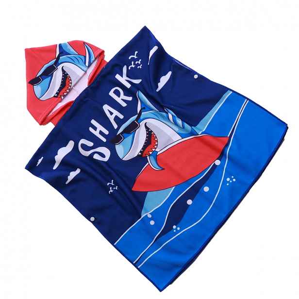 Dětské pončo SHARK modré Rozměr: 60 x 120 cm