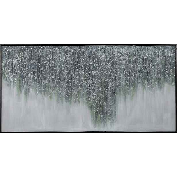 Obraz 70x140 cm šedozelená dekorativní abstrakce do obývacího pokoje