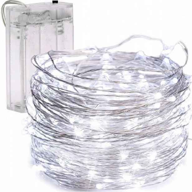 Vánoční světelný řetěz 50 LED, studená bílá