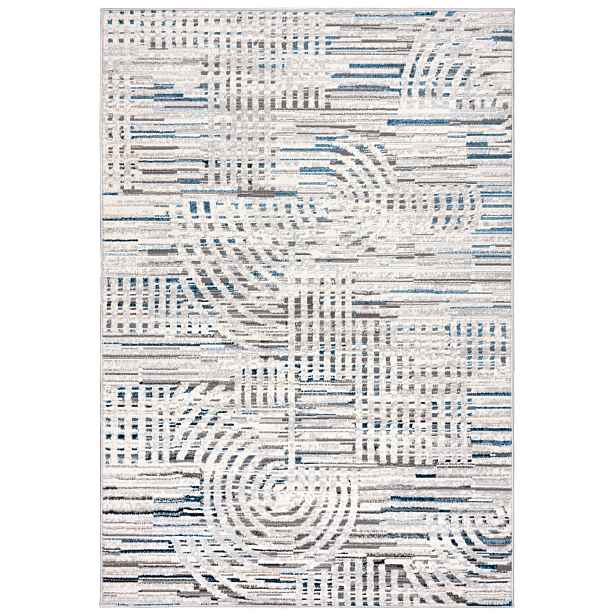 Koberec do obývacího pokoje grafitový 80x150 cm abstraktní, moderní, měkký Oeko-Tex