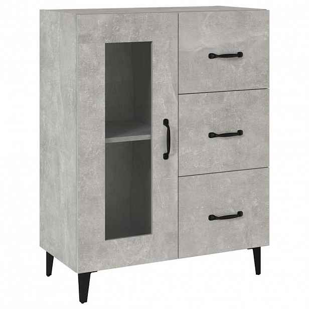 vidaXL Příborník betonově šedý 69,5 x 34 x 90 cm kompozitní dřevo