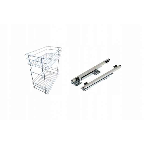 Cargo koš do spodní skříňky 30 cm 300 Bílý 2p s tlumením dovírání Rejs pod závěs