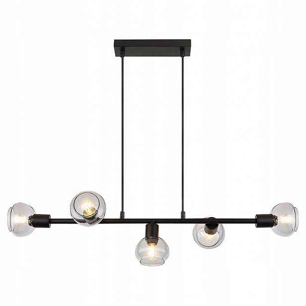 Černá závěsná lampa Sullivan s měkkým světlem nad stolem Rabalux