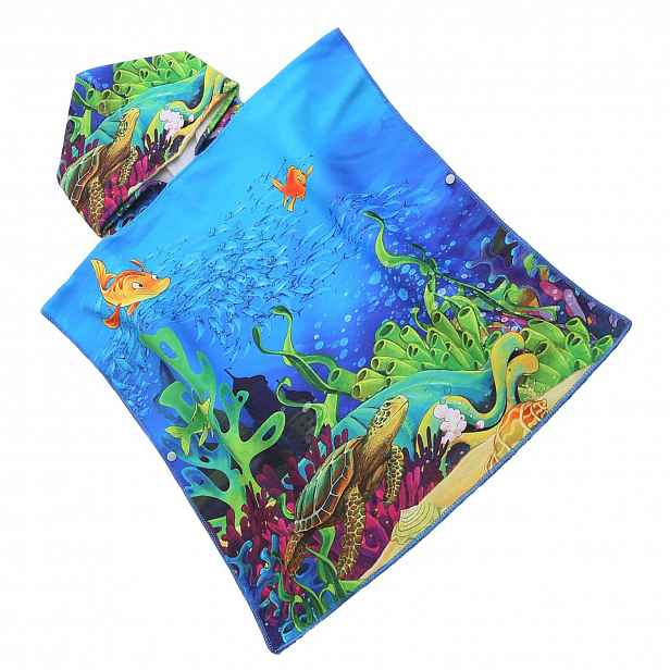Dětské pončo LAGOON TREASURE barevné Rozměr: 60 x 120 cm