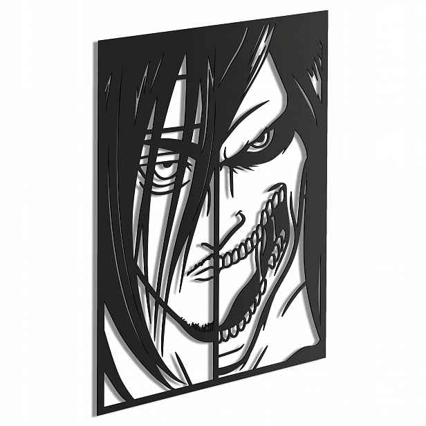 Dřevěný obraz Anime Attack on Titan Eren Yeager Nástěnná Dekorace XL