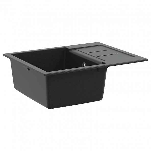 vidaXL Dřez Černá 620 x 500 mm 80% Křemenné a 20% Pryskyřice