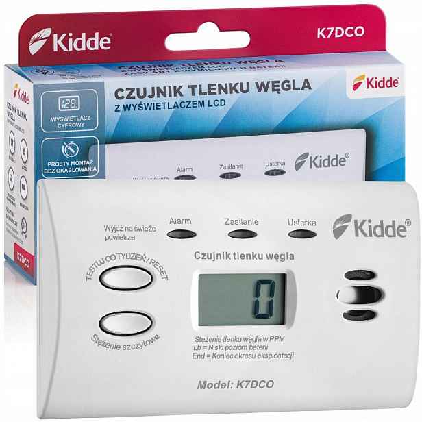 Detektor oxidu uhelnatého s displejem Kidde K7DCO