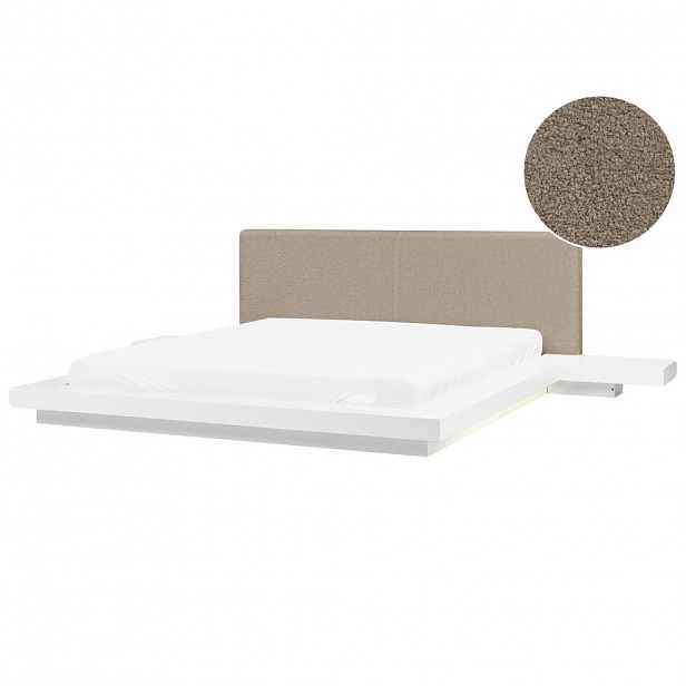 Beliani POSTEL s LED 180/200 cm MDF deska Taupe Zen