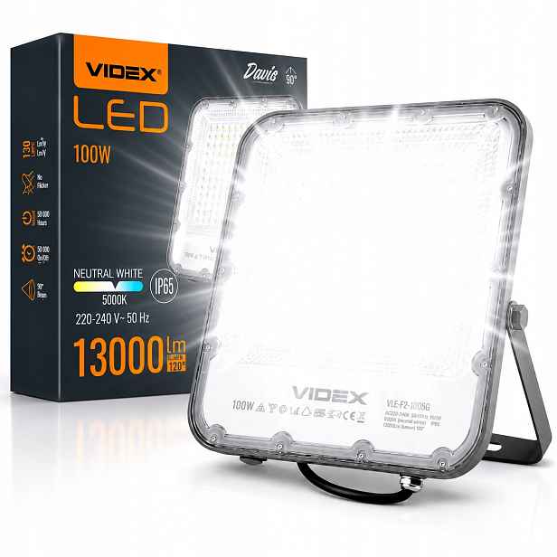 Led reflektor Halogenová lampa 100W 13000lm 5000K IP65 Videx Výkonná