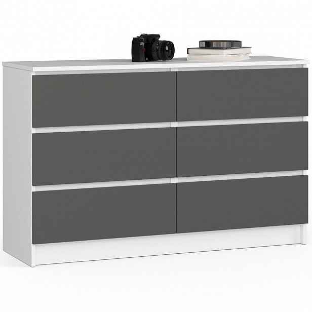 RAUMHIRSCH FURNITURE KOMODA bílá, grafitově šedá 77/120/40