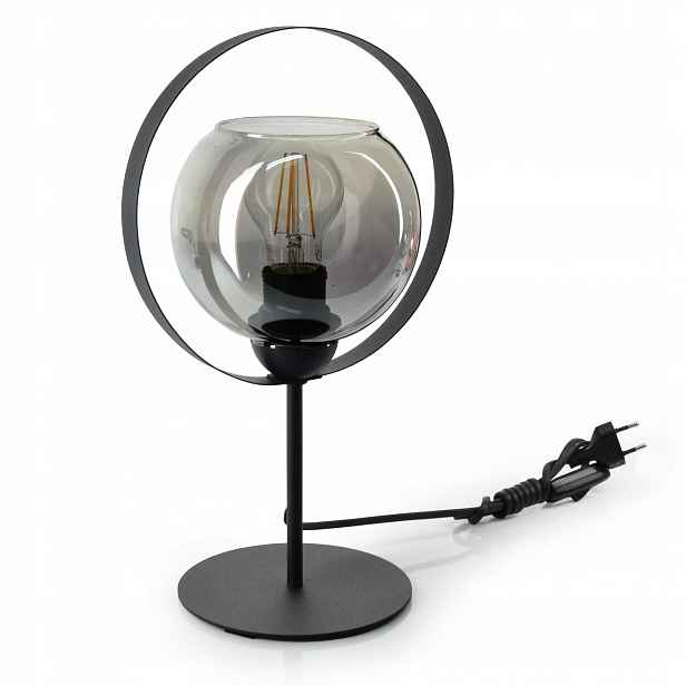 Noční Lampa Stolní černá Grafit Skleněná koule