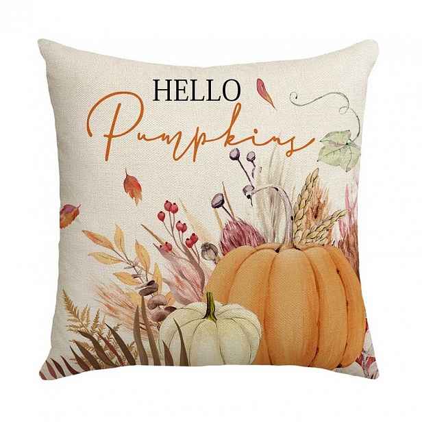 Povlak na polštář HELLO PUMPKINS 45x45 cm, béžový