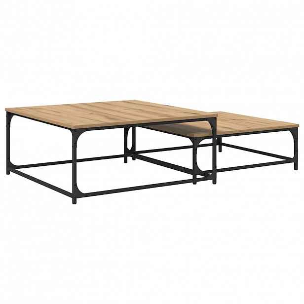 vidaXL Konferenční stolek 2 ks Artisanový dub 80 x 80 x 35 cm
