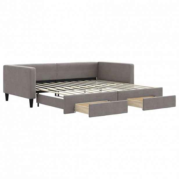 vidaXL Válenda s přistýlkou a zásuvkami taupe 100 x 200 cm textil