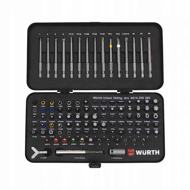 Wurth Sada Bitů Zebra 105 Kusů 1/4" 50 MM 0614250300