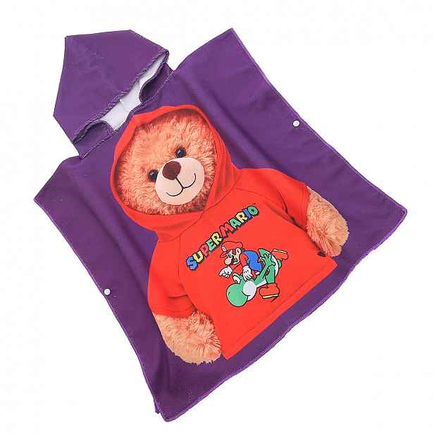 Dětské pončo TEDDY MARIO fialové Rozměr: 60 x 120 cm