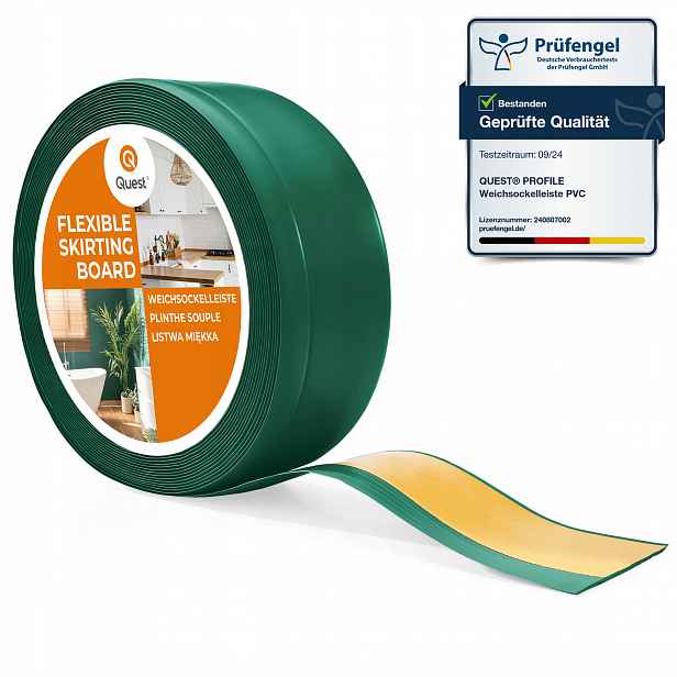 Pvc podlahová lišta samolepicí, soklová, 70/20 mm, zelená, 5 m