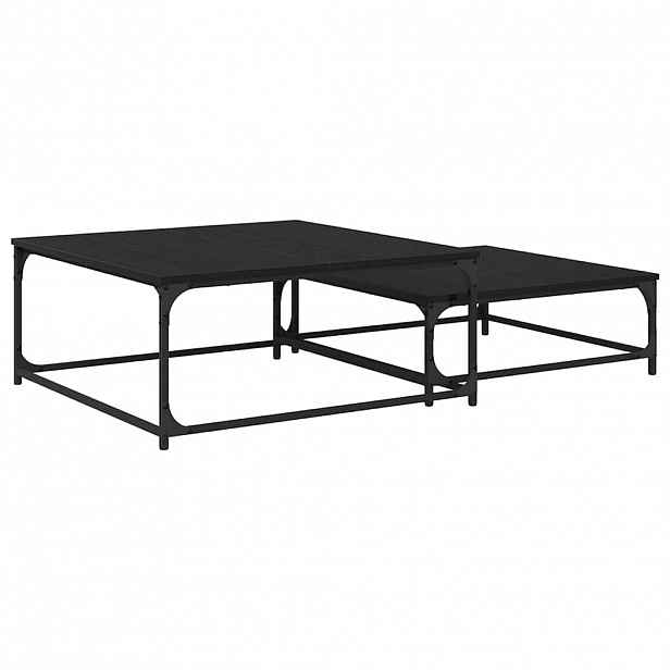 vidaXL Konferenční stolek 2 ks Černý dub 80 x 80 x 35 cm
