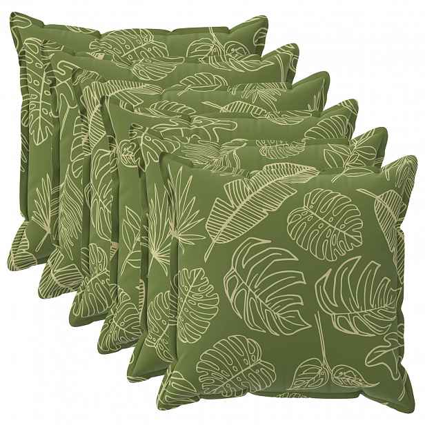vidaXL Povlak na polštář 6 ks HOUTEN Listový design 65 x 65 cm