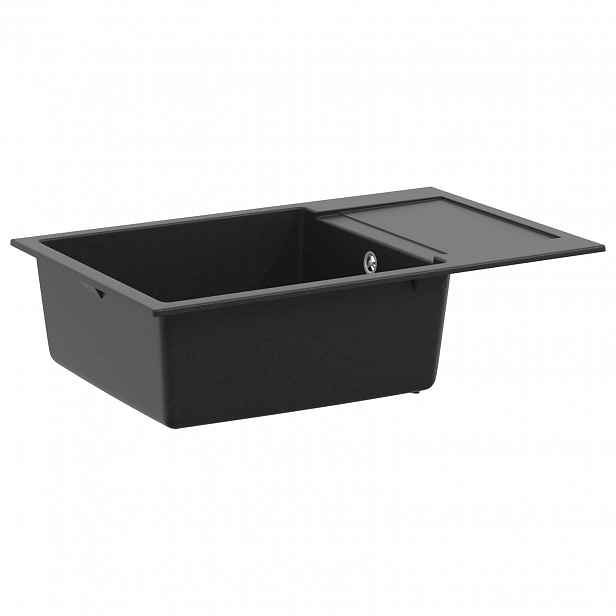 vidaXL Dřez Černá 780 x 500 mm 80% Křemenné a 20% Pryskyřice