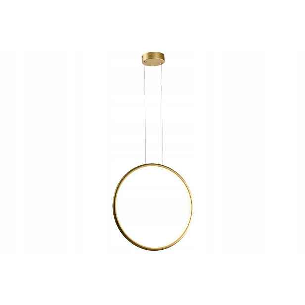 Moderní závěsná lampa zlatý vertikální prsten 43 cm Led do obývacího pokoje Reality
