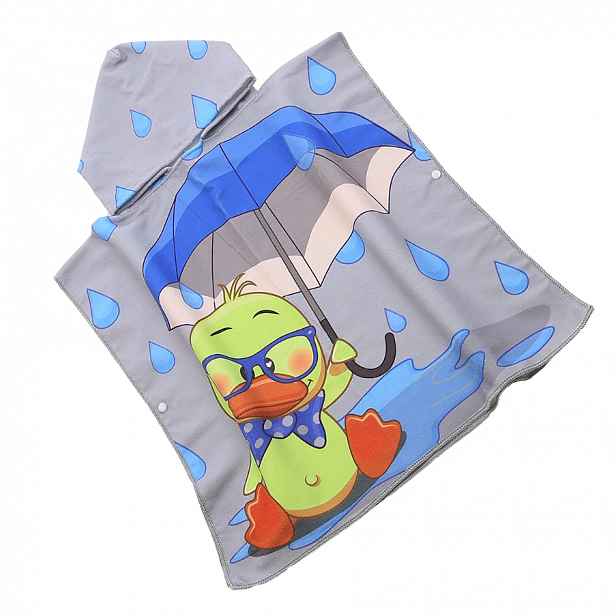 Dětské pončo DUCK SPLASH šedé Rozměr: 60 x 120 cm