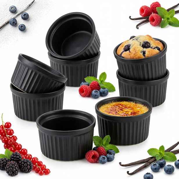 Formičky Na Muffiny Porcelánové Černé Na Pečení Sada 6kusů