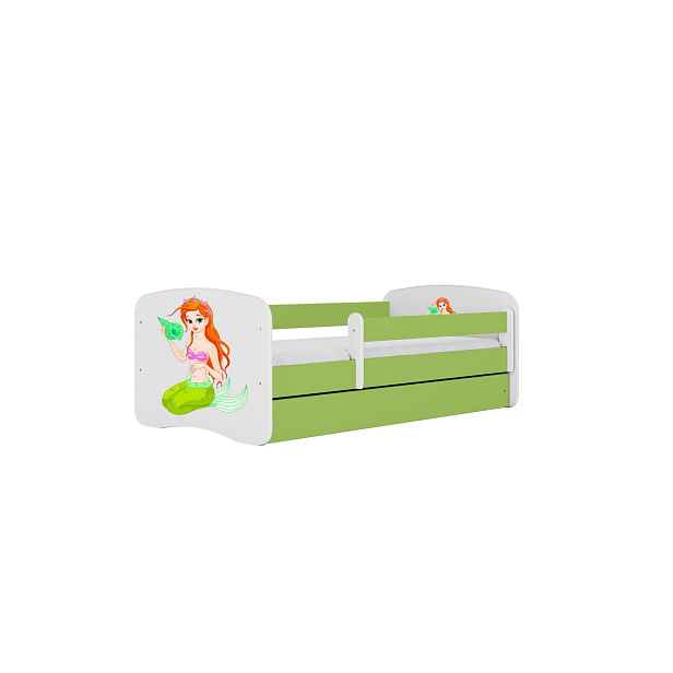 Kocot kids Dětská postel Babydreams mořská panna zelená, varianta 70x140, bez šuplíků, s matrací