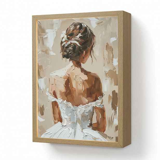 OnlyWow NÁSTĚNNÁ LAMPA S AKUMULÁTOREM Žena - malba - abstraktní - béžová - moderní 30x40 cm