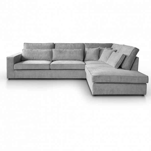 Beautysofa ROHOVÁ pohovka Parma bez funkce spaní, světle šedá, pravá
