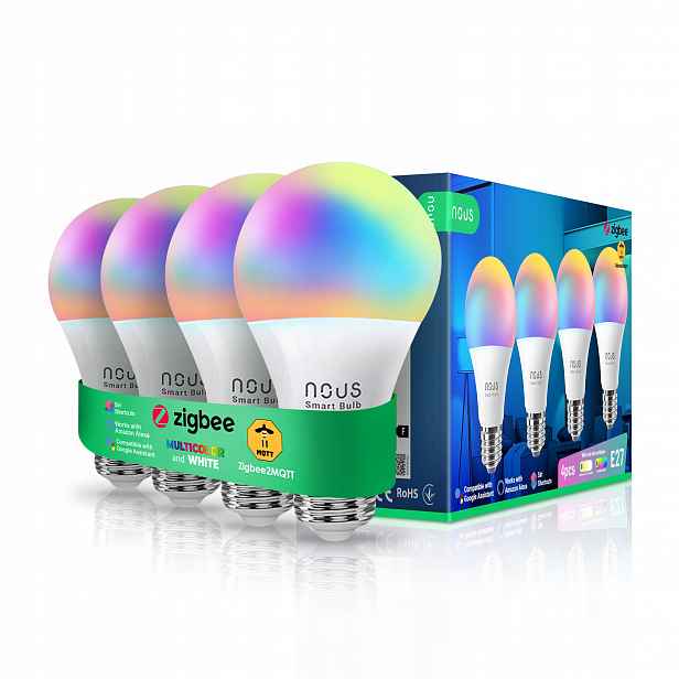 Inteligentní žárovka E27 Rgb Zigbee2MQTT Nous P3Z 4ks Tuya Home Assistant