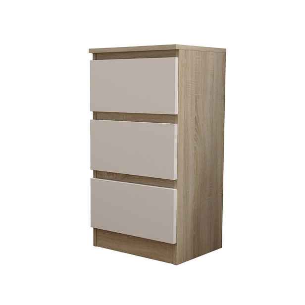 MASSENO KOMODA ALLEGRA, 40/72/33 cm se 3 zásuvkami, dub Sonoma