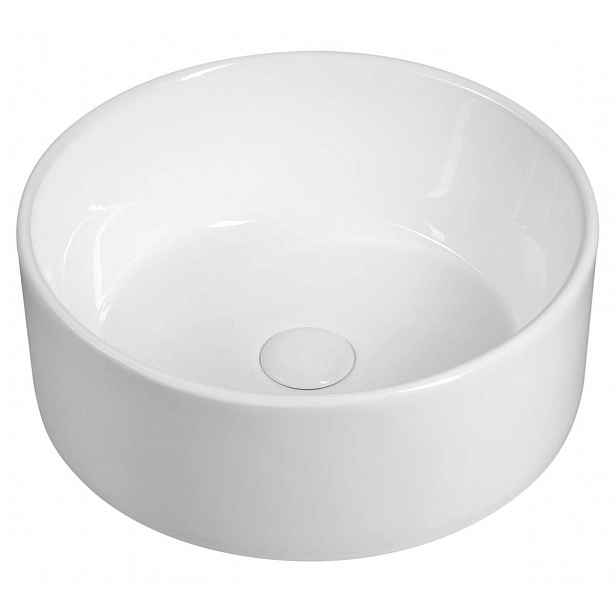 Sapho - Umyvadlo na desku, průměr 40 cm, bez přepadu, bez otvoru pro baterii, bílá FB48150