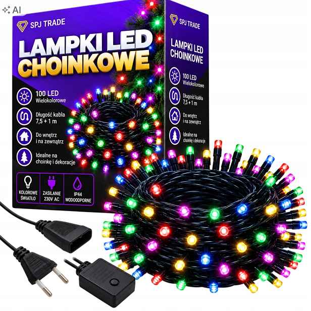 Vánoční Osvětlení Na Stromeček Venkovní 100 Led Multicolor Vánoční 8 M Vnitřní