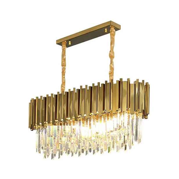 Závěsná lampa Royal Elegance – Zlato a Křišťál 90 CM Dlouhá