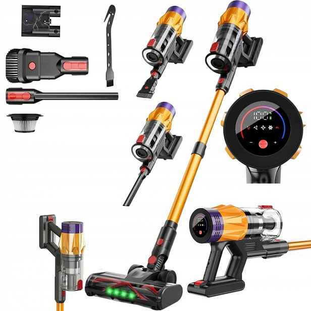 6V1 Bezdrátový Vysavač 550W 3 Režimy Sání Hepa Filtr Pro Domácnost