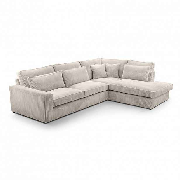 Beautysofa ROHOVÁ pohovka Parma bez funkce spaní, béžová, pravá