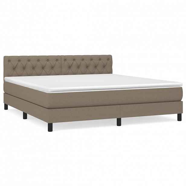 vidaXL Box spring postel s matrací taupe 160x200 cm textil