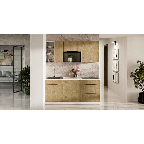 Kuchyňská linka 180 cm Cremona 1 - Bílá + Dub cremona